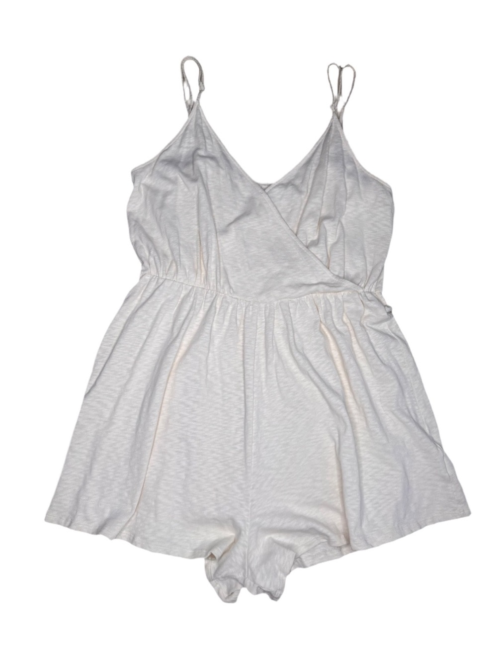 💟 3/$20 American Eagle Outfitters Cream Wrap Cami Romper XL